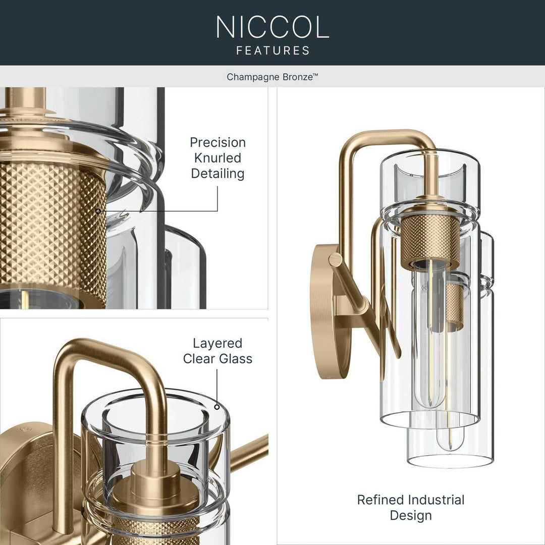 Kichler Canada - 55251CPZ - Two Light Bath - Niccol - Champagne Bronze