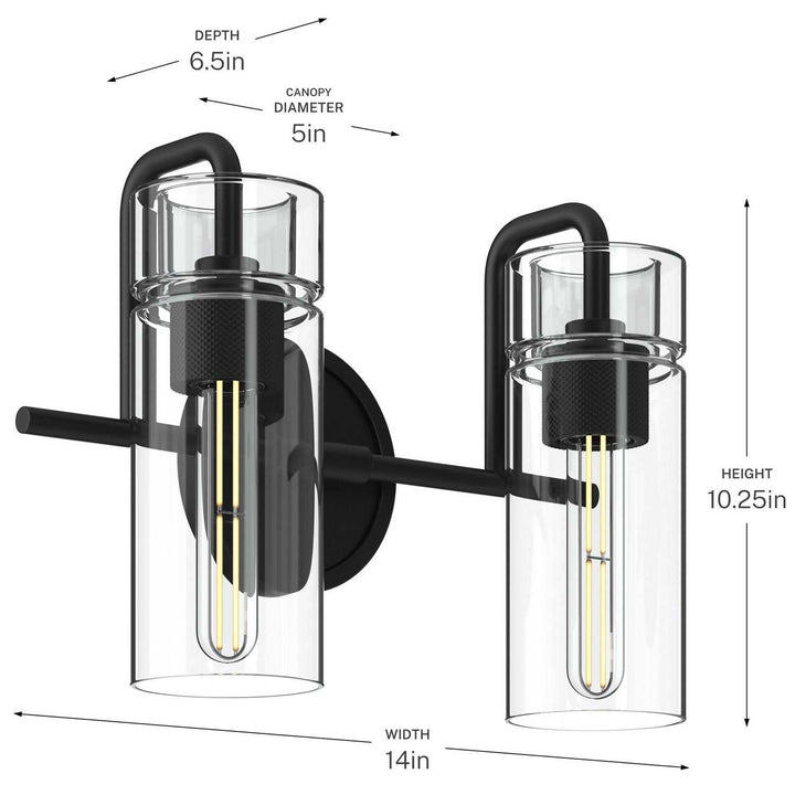 Kichler Canada - 55251BK - Two Light Bath - Niccol - Black