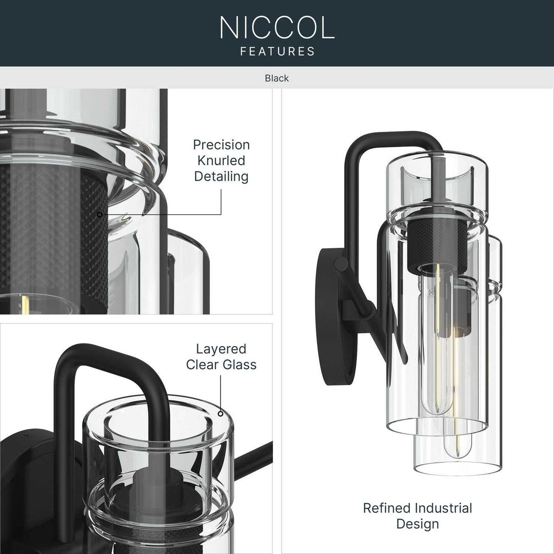 Kichler Canada - 55251BK - Two Light Bath - Niccol - Black
