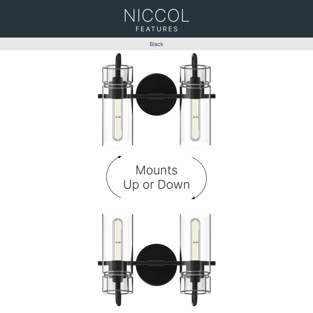 Kichler Canada - 55251BK - Two Light Bath - Niccol - Black