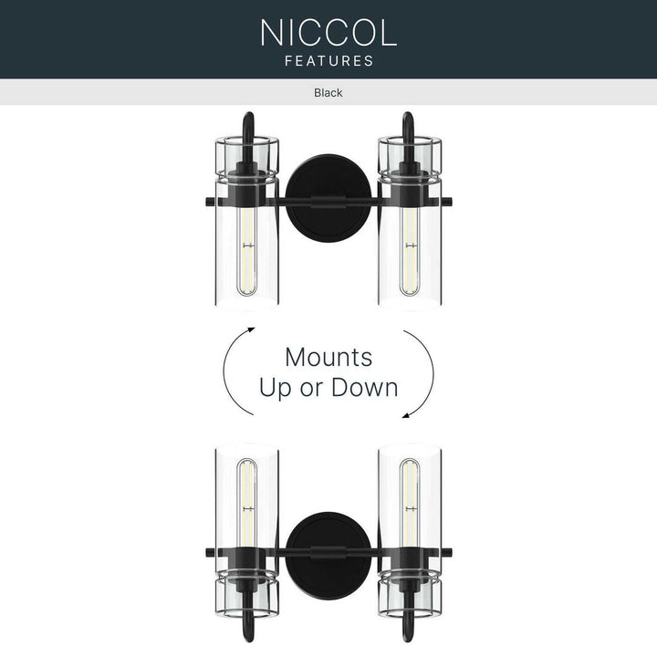 Kichler Canada - 55251BK - Two Light Bath - Niccol - Black