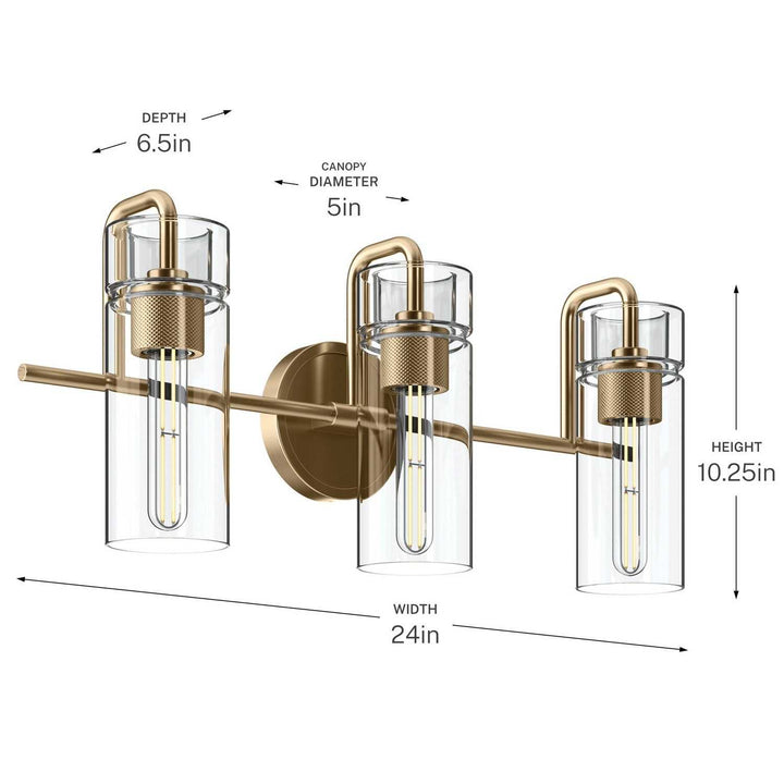Kichler Canada - 55252CPZ - Three Light Bath - Niccol - Champagne Bronze
