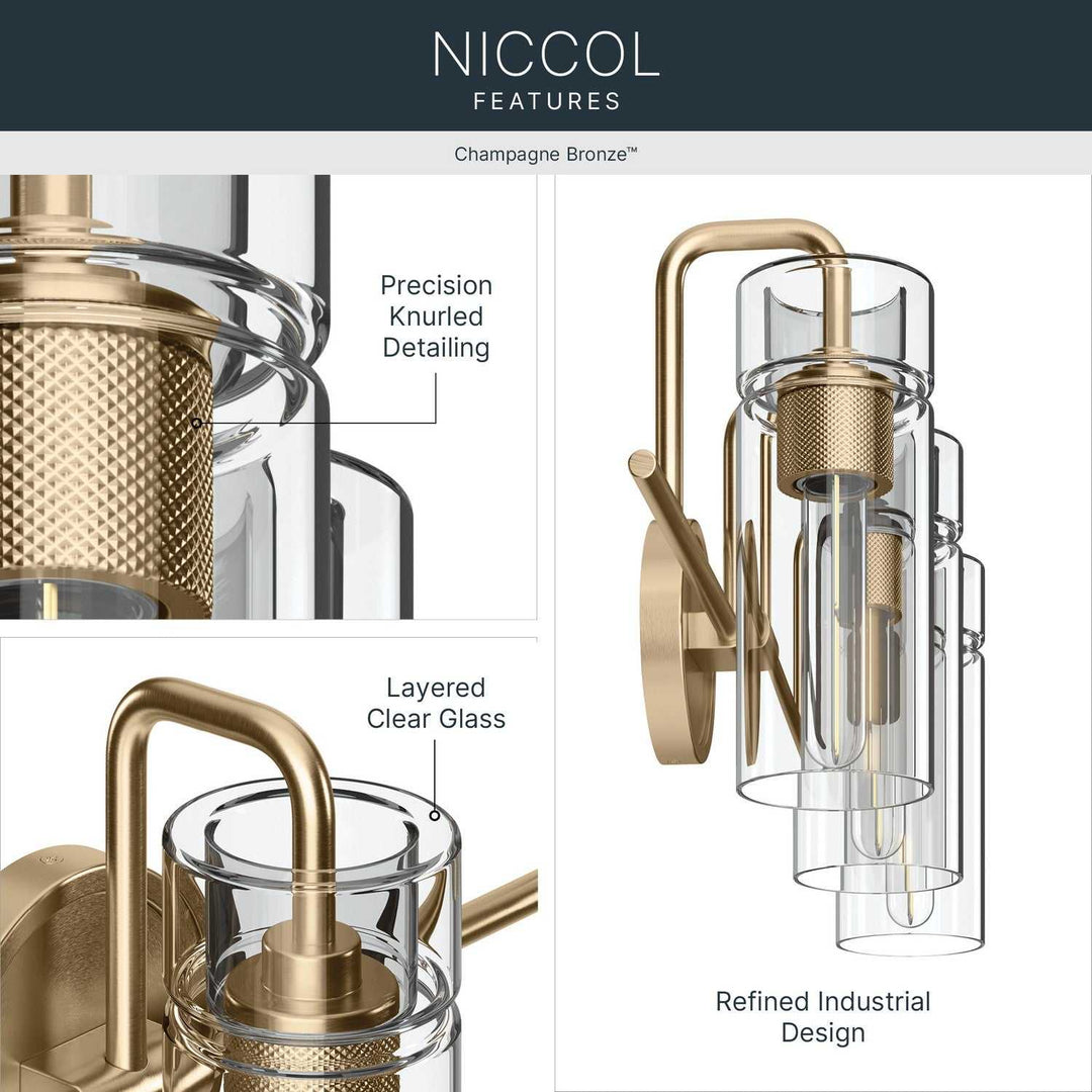 Kichler Canada - 55252CPZ - Three Light Bath - Niccol - Champagne Bronze