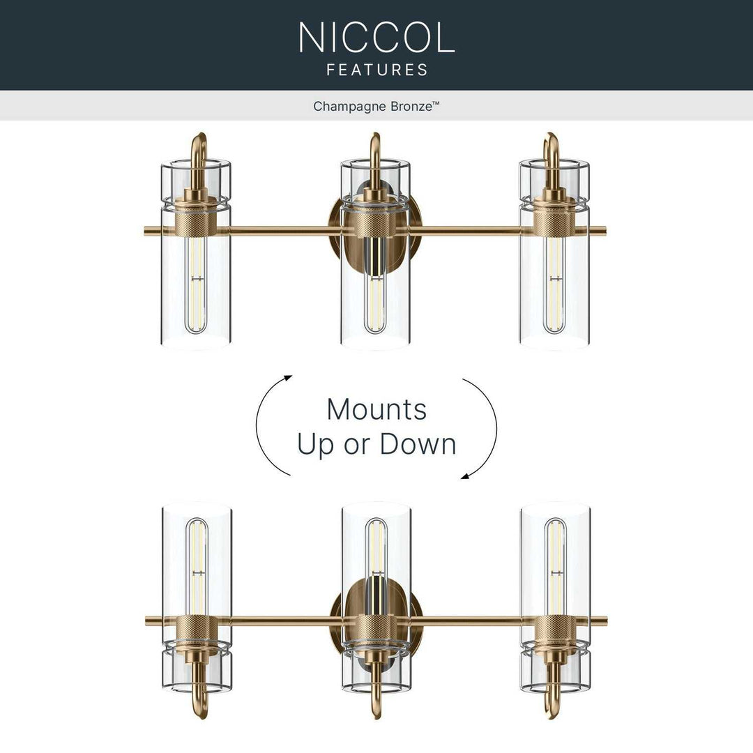 Kichler Canada - 55252CPZ - Three Light Bath - Niccol - Champagne Bronze