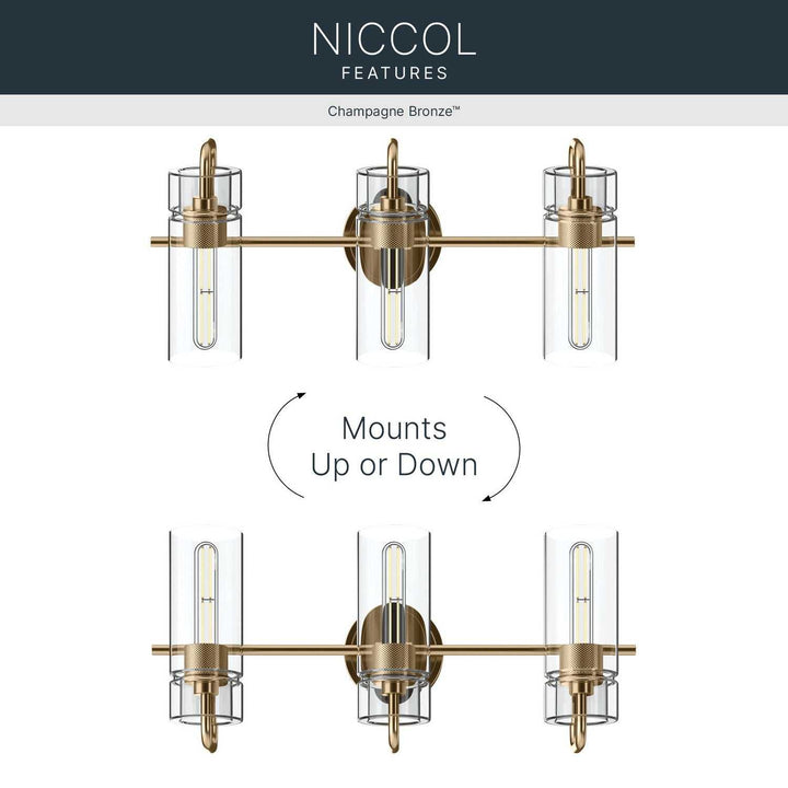 Kichler Canada - 55252CPZ - Three Light Bath - Niccol - Champagne Bronze