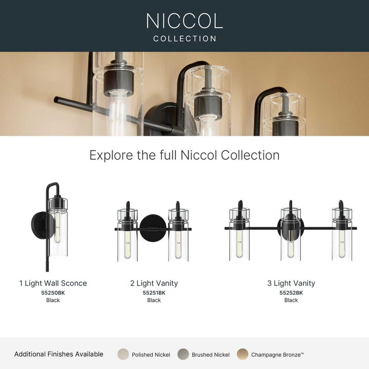 Kichler Canada - 55252BK - Three Light Bath - Niccol - Black