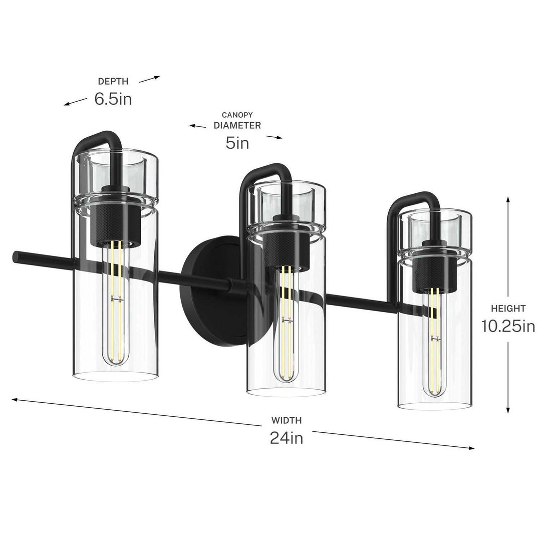 Kichler Canada - 55252BK - Three Light Bath - Niccol - Black