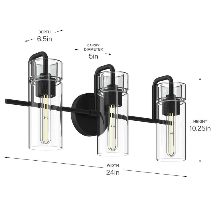 Kichler Canada - 55252BK - Three Light Bath - Niccol - Black