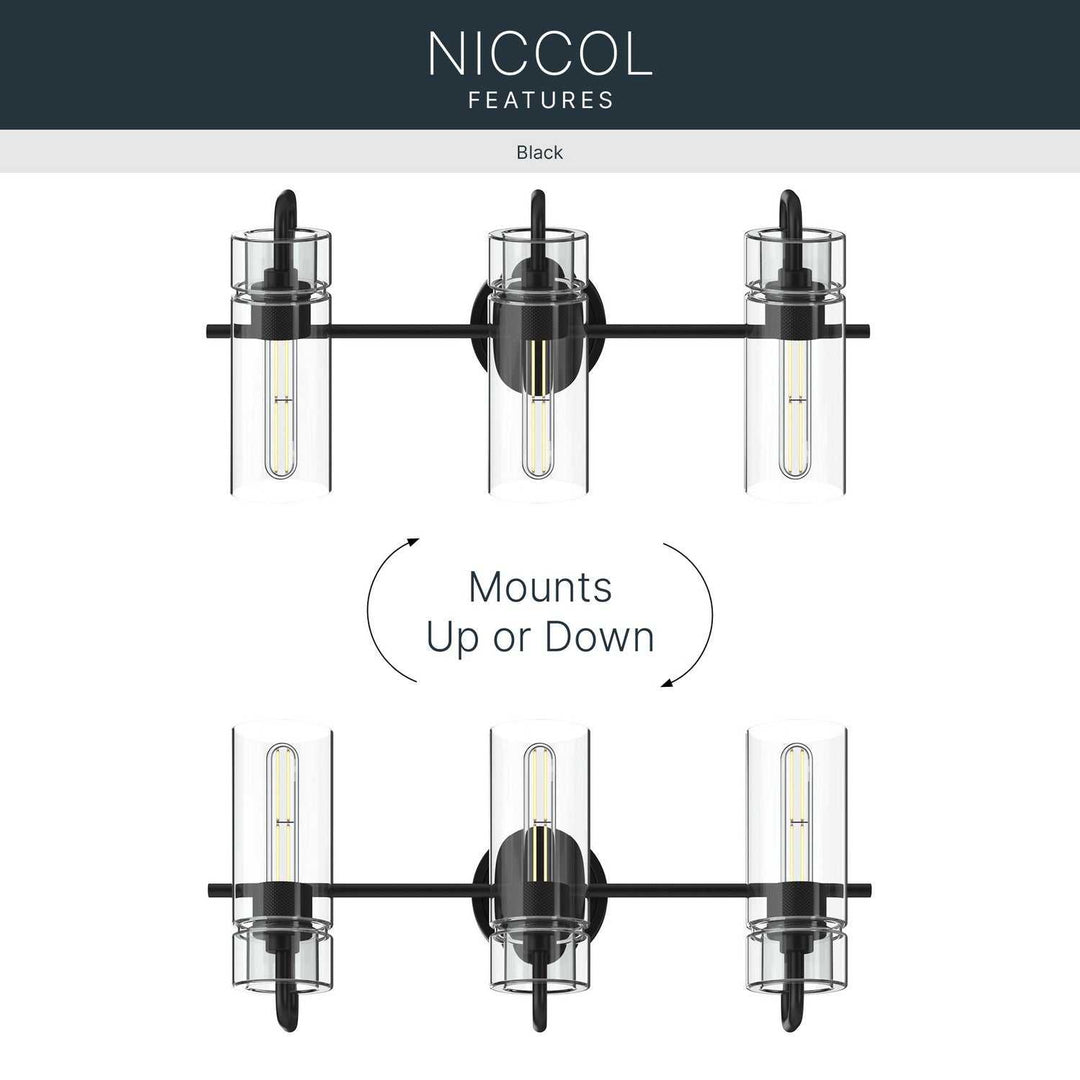 Kichler Canada - 55252BK - Three Light Bath - Niccol - Black