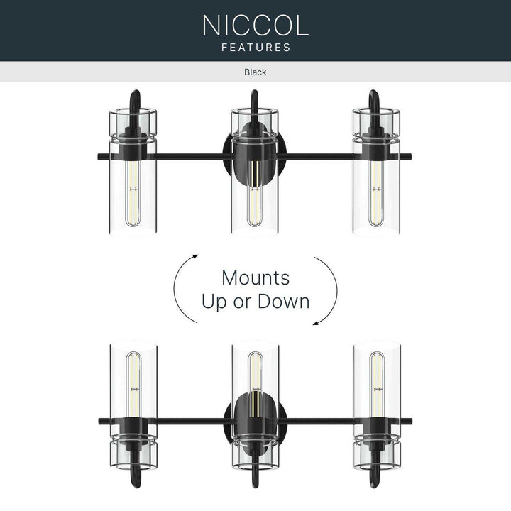 Kichler Canada - 55252BK - Three Light Bath - Niccol - Black