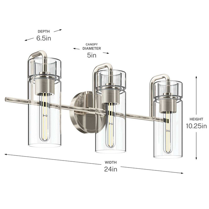 Kichler Canada - 55252PN - Three Light Bath - Niccol - Polished Nickel