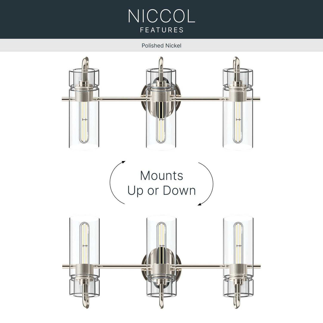 Kichler Canada - 55252PN - Three Light Bath - Niccol - Polished Nickel