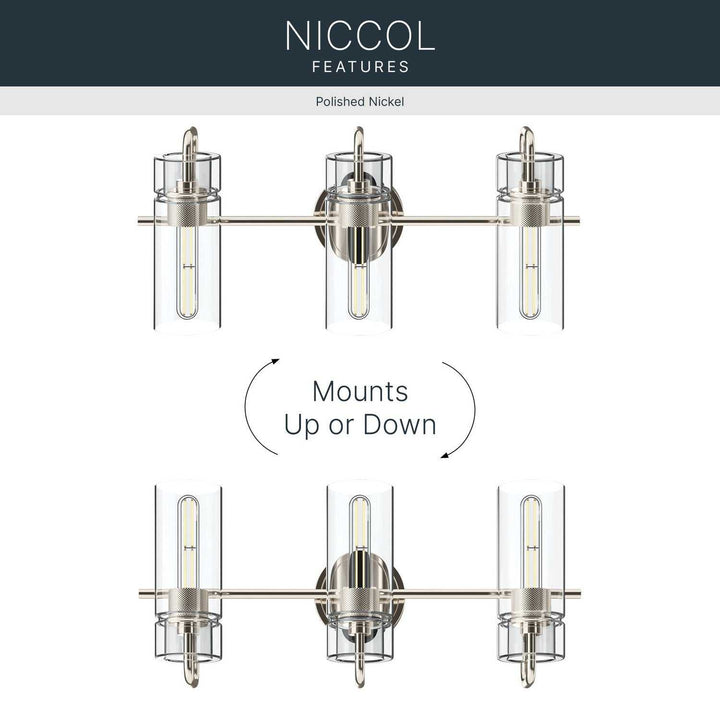 Kichler Canada - 55252PN - Three Light Bath - Niccol - Polished Nickel