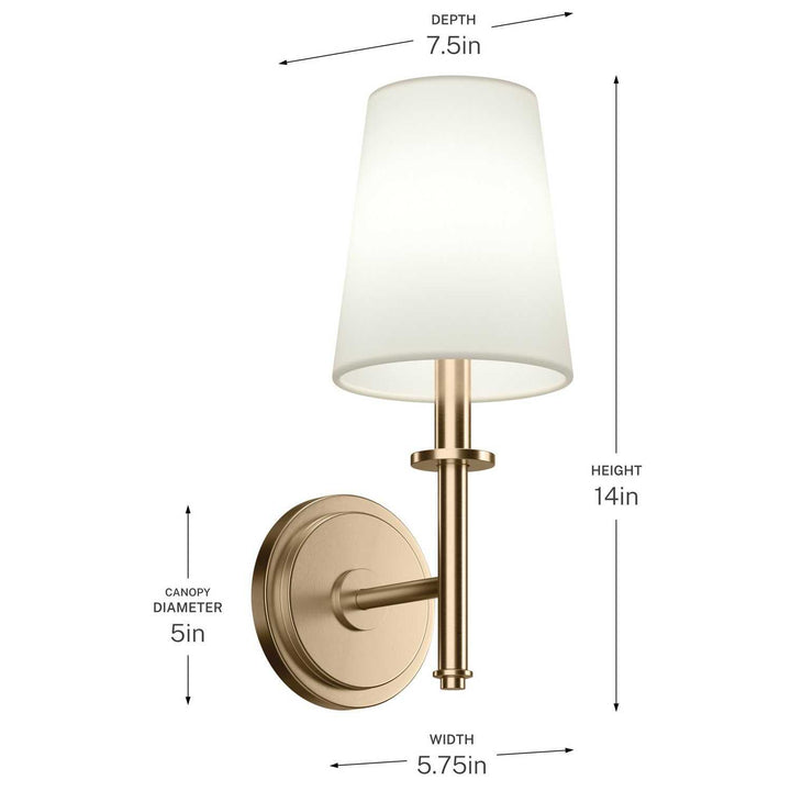 Kleine One Light Wall Sconce in Champagne Bronze Kichler Canada