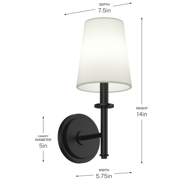 Kichler Canada - 52808BK - One Light Wall Sconce - Kleine - Black
