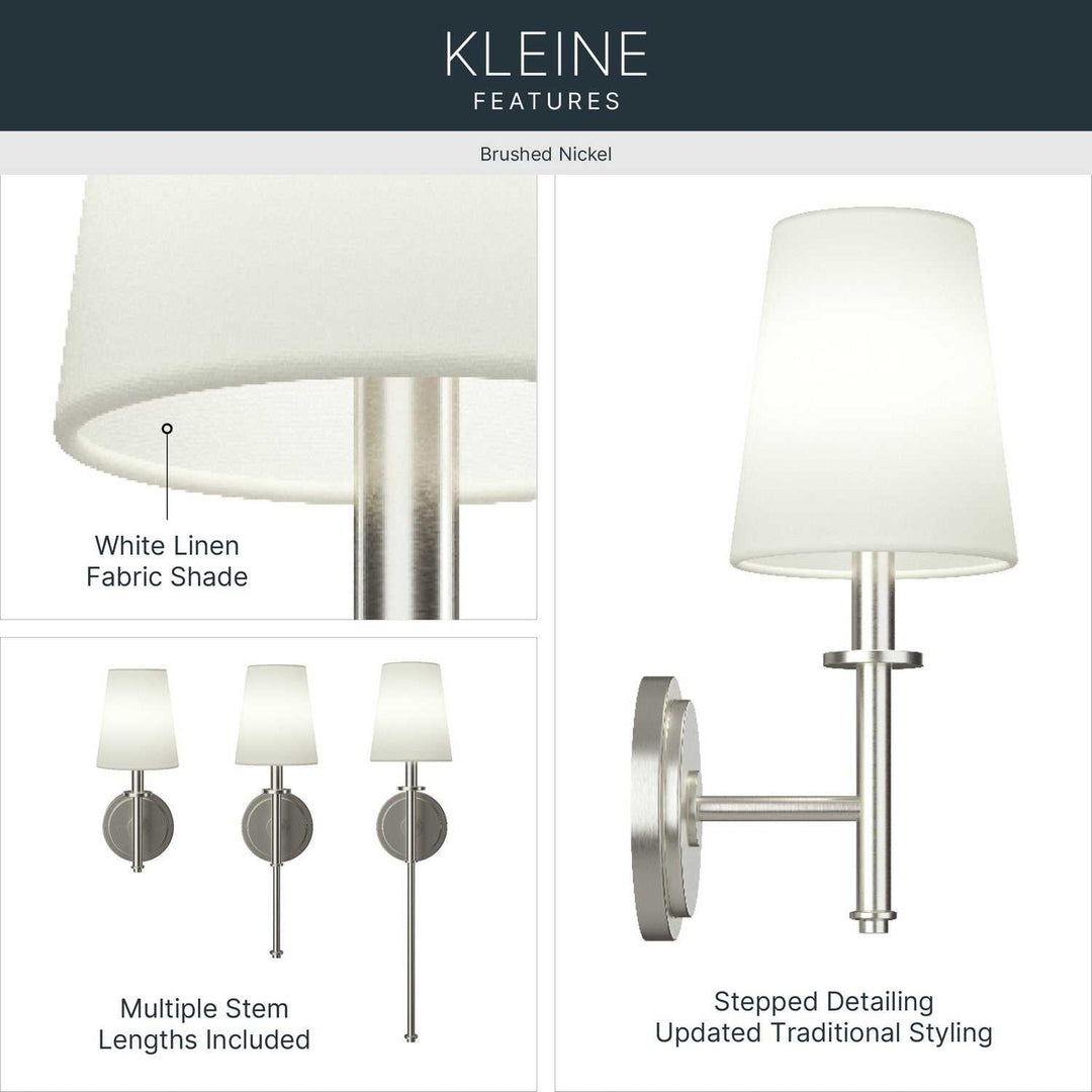 Kichler Canada - 52808NI - One Light Wall Sconce - Kleine - Brushed Nickel