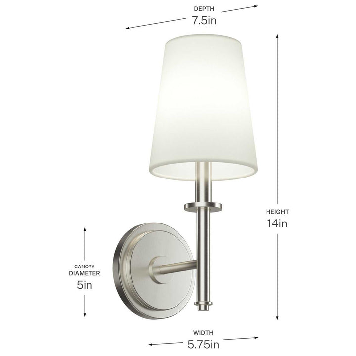 Kichler Canada - 52808NI - One Light Wall Sconce - Kleine - Brushed Nickel