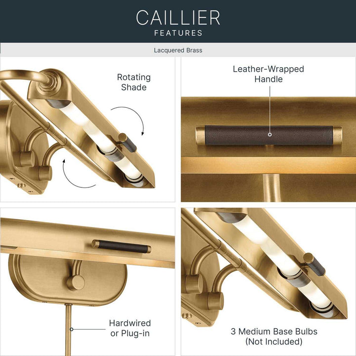 Kichler Canada - 52821LBR - LED Picture Light - Caillier - Lacquered Brass