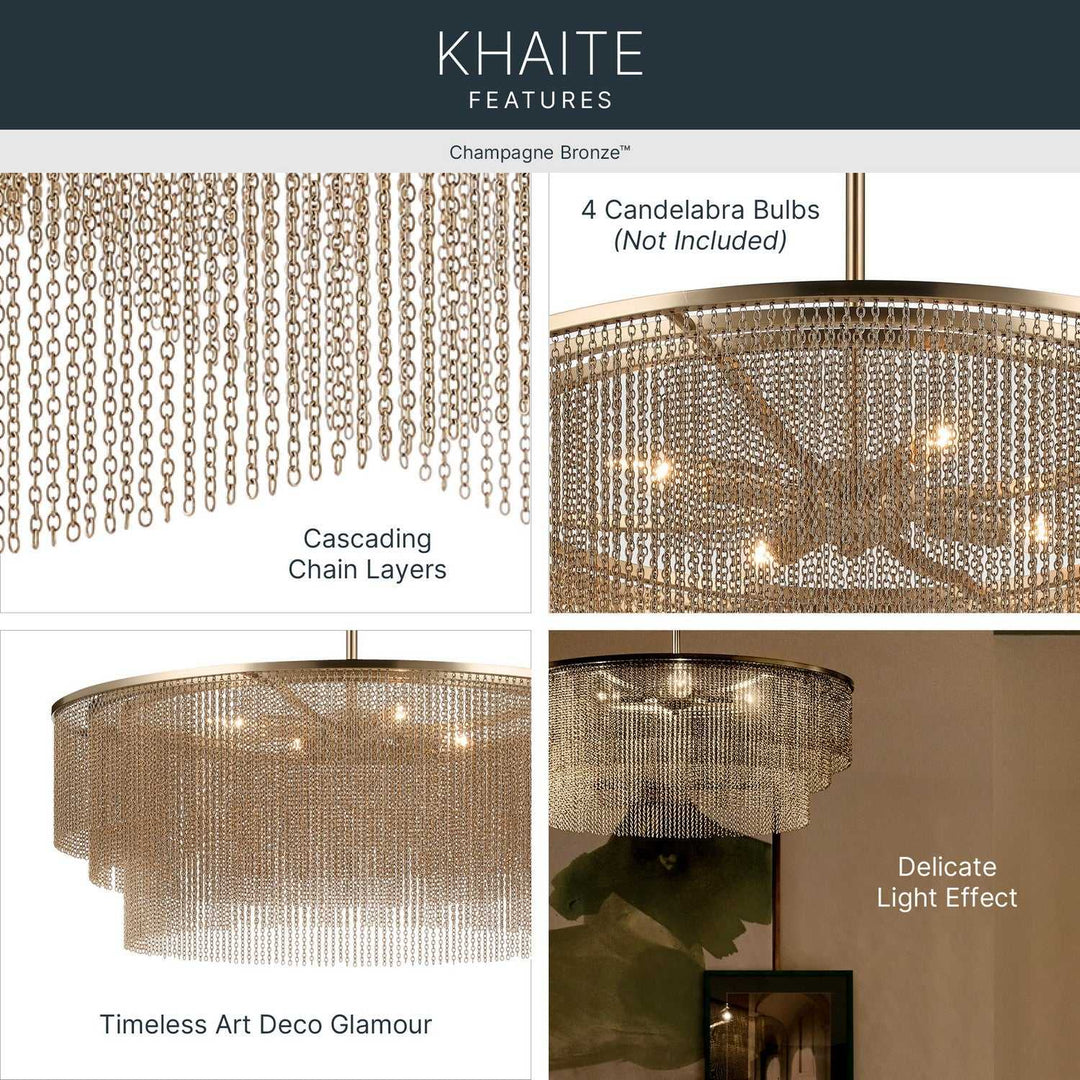 Khaite Four Light Chandelier in Champagne Bronze Kichler Canada