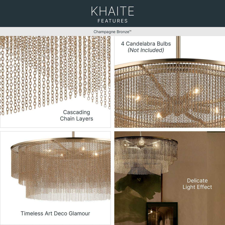 Khaite Four Light Chandelier in Champagne Bronze Kichler Canada
