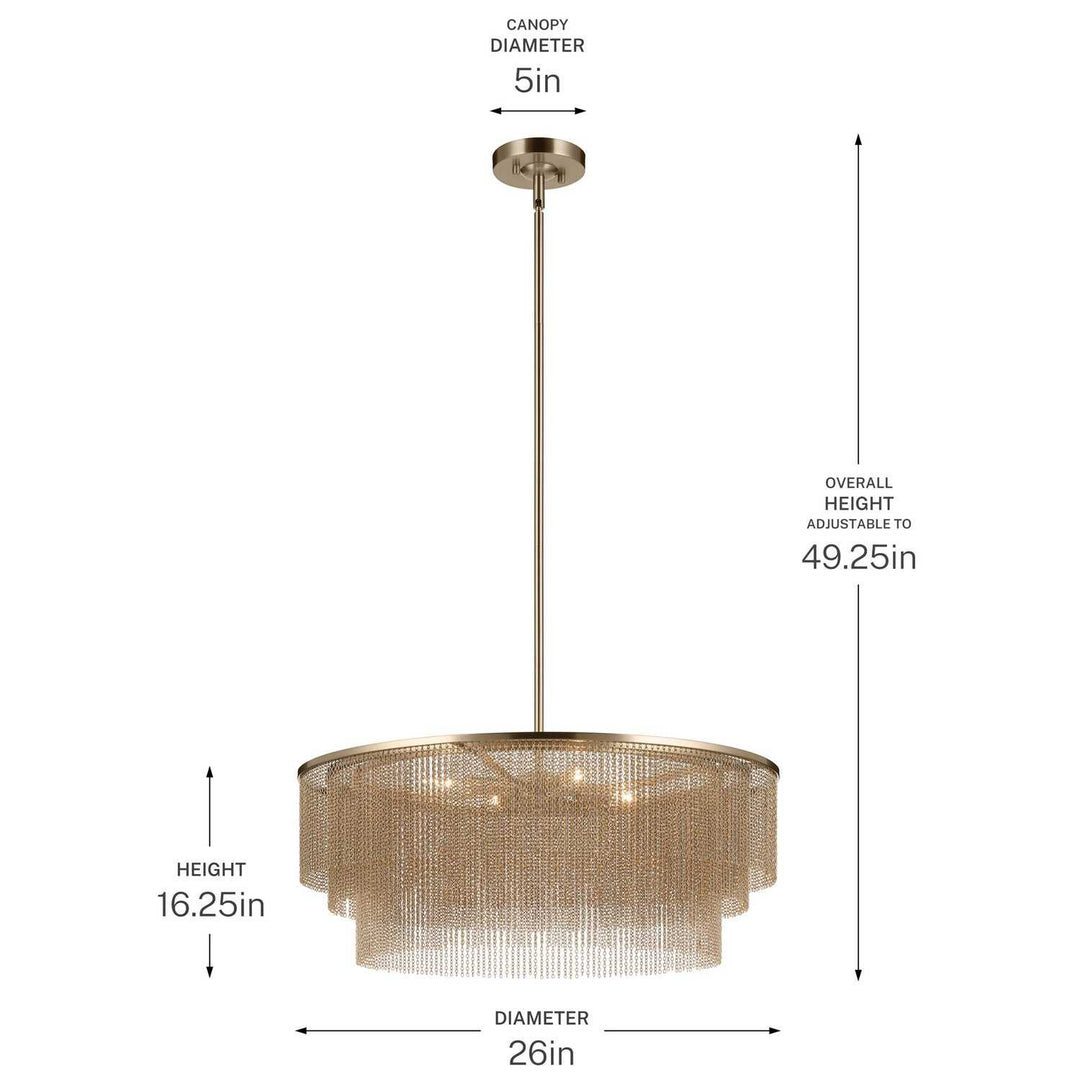 Khaite Four Light Chandelier in Champagne Bronze Kichler Canada