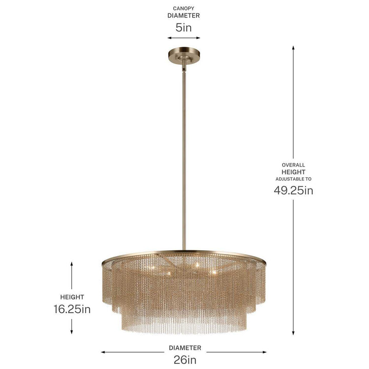 Khaite Four Light Chandelier in Champagne Bronze Kichler Canada