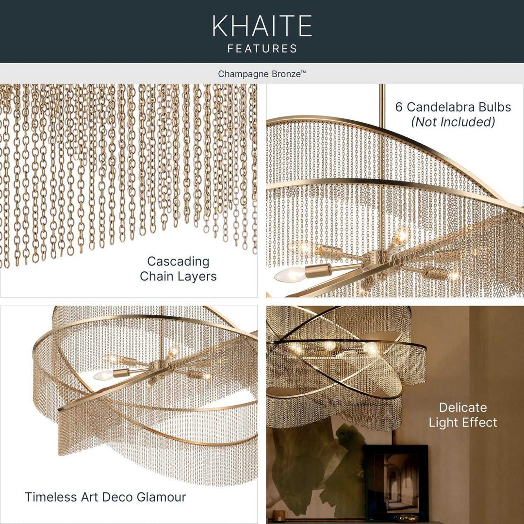 Khaite Six Light Chandelier in Champagne Bronze Kichler Canada