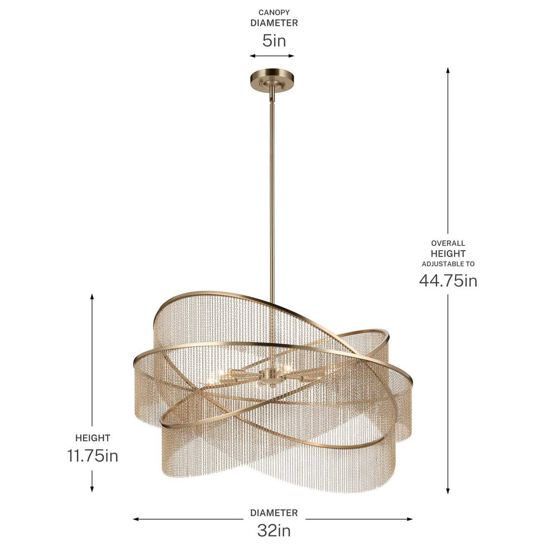 Khaite Six Light Chandelier in Champagne Bronze Kichler Canada