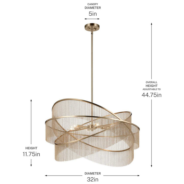 Khaite Six Light Chandelier in Champagne Bronze Kichler Canada