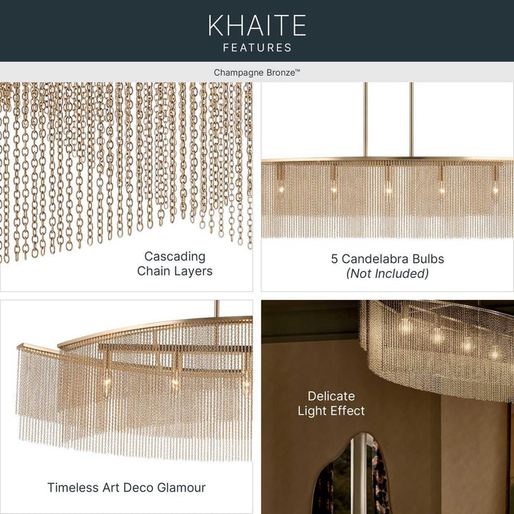 Kichler Canada - 52825CPZ - Five Light Linear Chandelier - Khaite - Champagne Bronze