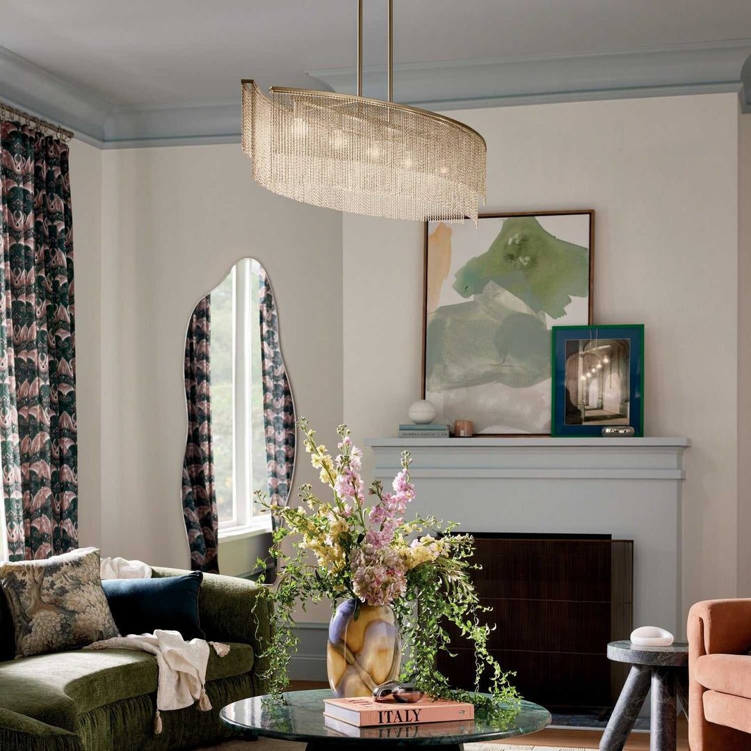 Kichler Canada - 52825CPZ - Five Light Linear Chandelier - Khaite - Champagne Bronze