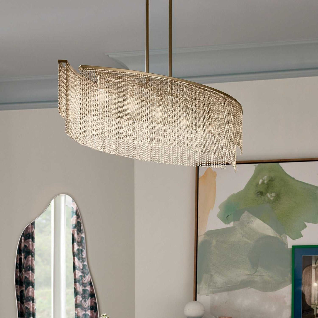 Kichler Canada - 52825CPZ - Five Light Linear Chandelier - Khaite - Champagne Bronze