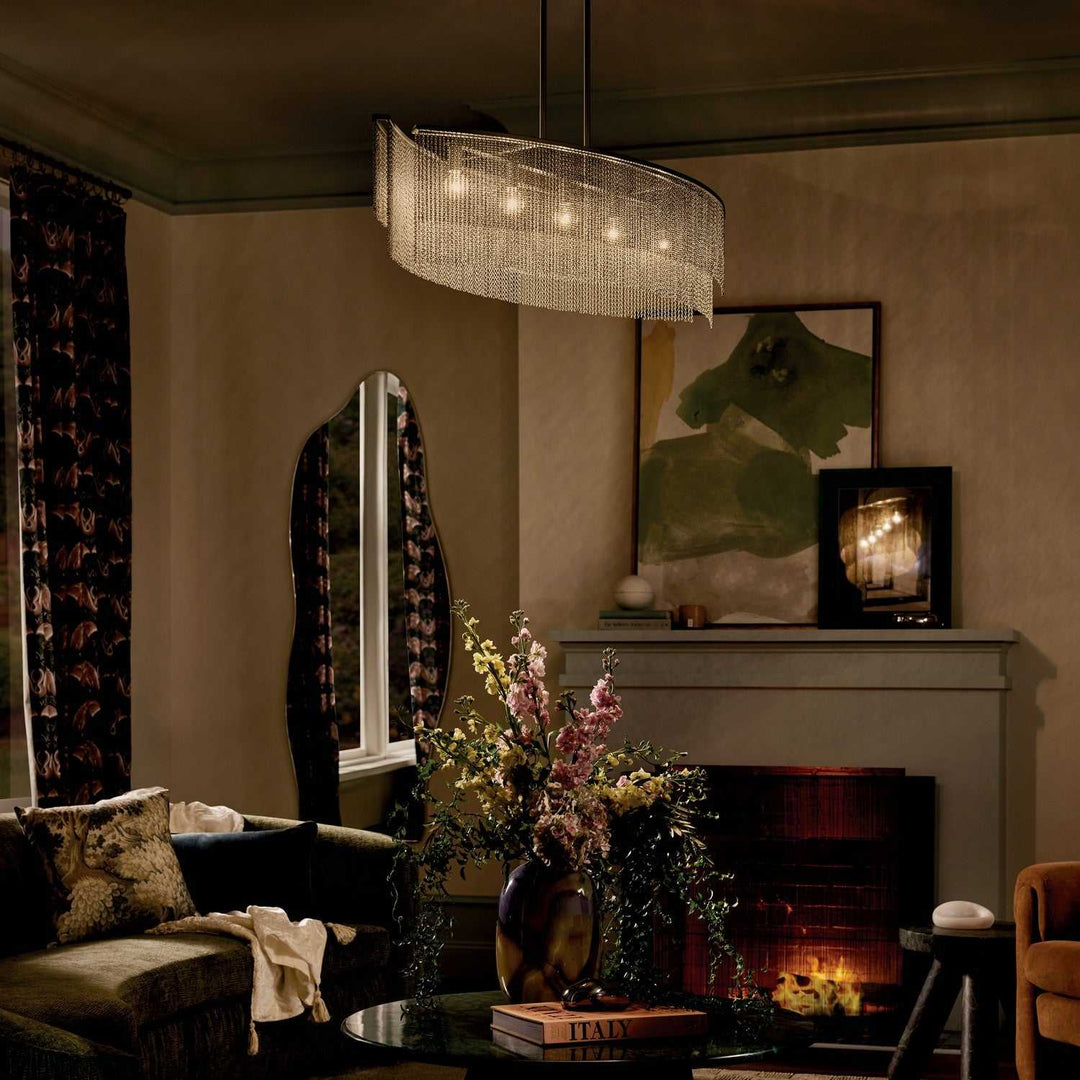Kichler Canada - 52825CPZ - Five Light Linear Chandelier - Khaite - Champagne Bronze