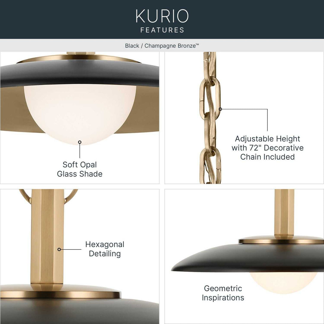 Kurio LED Pendant in Black Kichler Canada