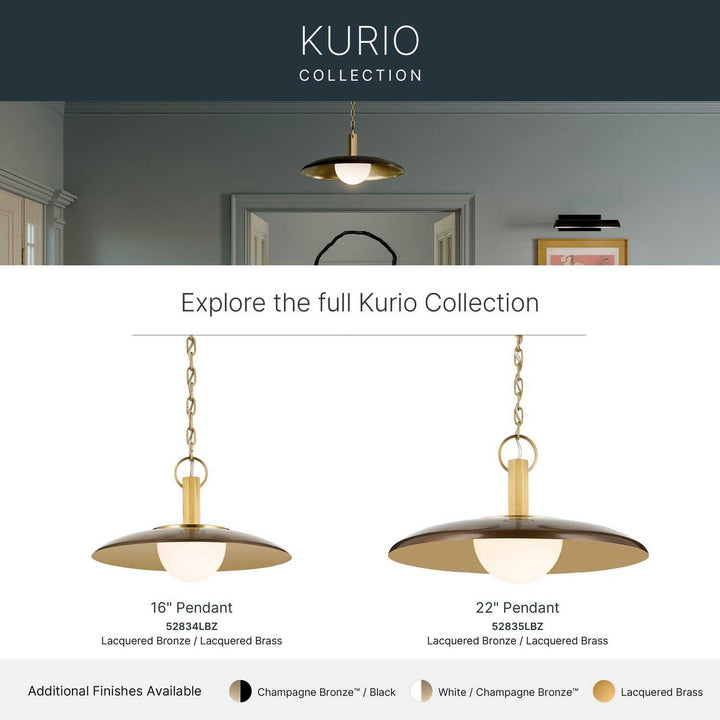 Kurio LED Pendant in Lacquered Bronze Kichler Canada