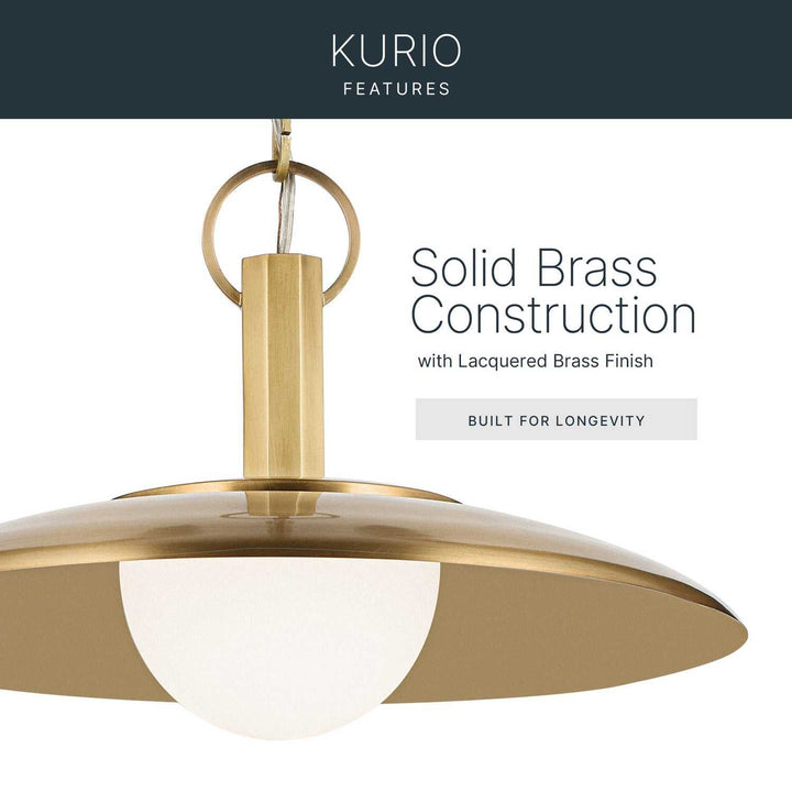 Kurio LED Pendant in Lacquered Brass Kichler Canada