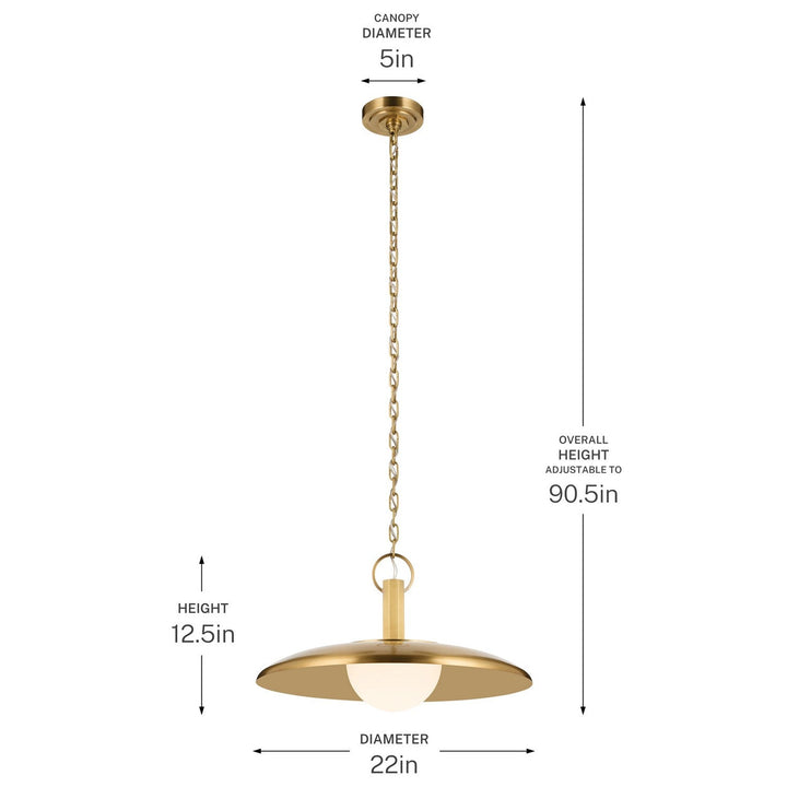 Kurio LED Pendant in Lacquered Brass Kichler Canada
