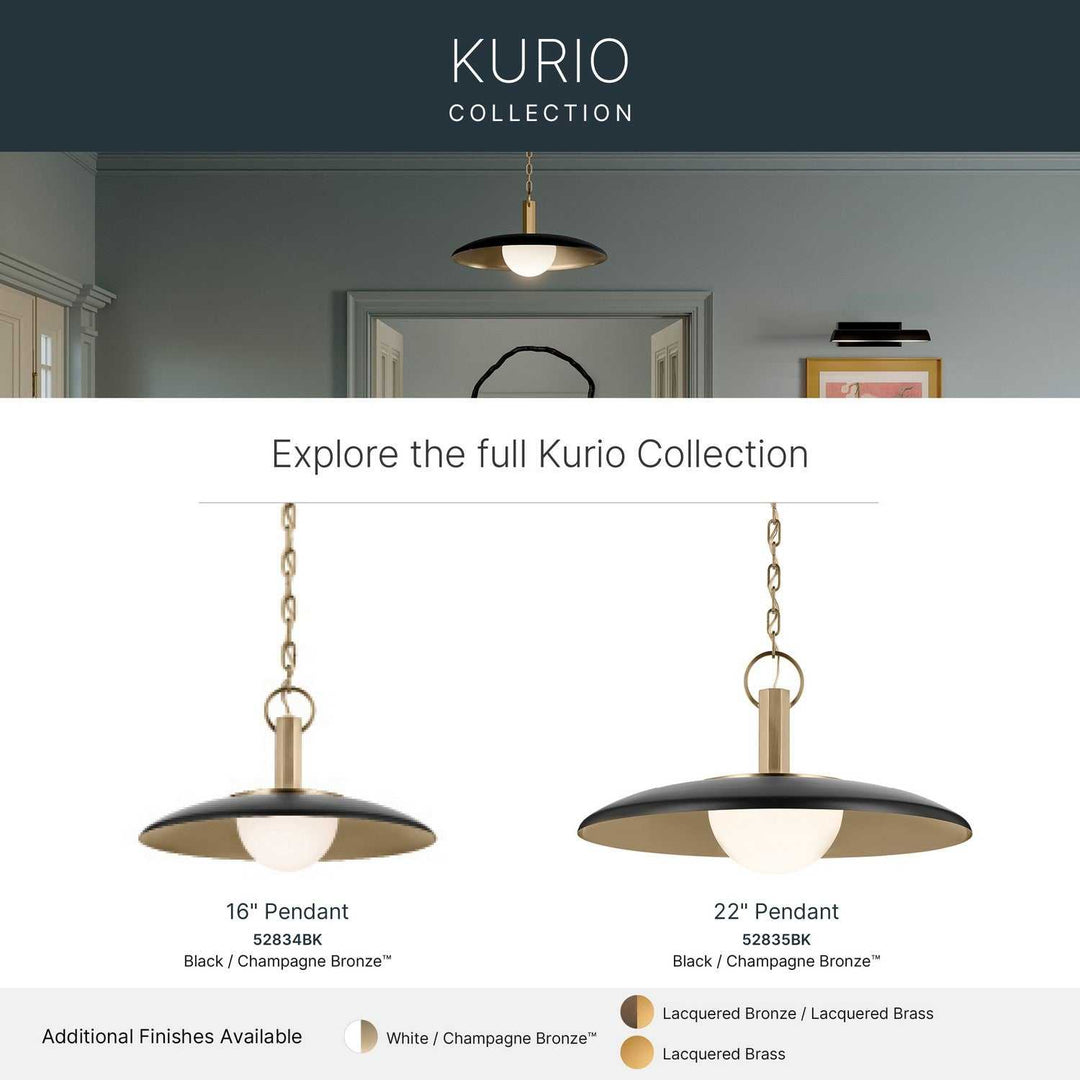 Kurio LED Pendant in Black Kichler Canada