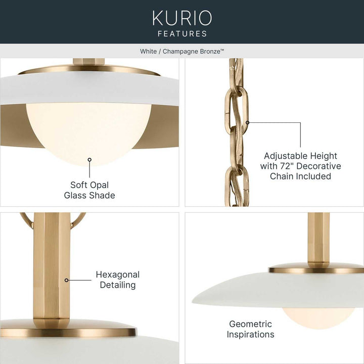 Kurio LED Pendant in White Kichler Canada