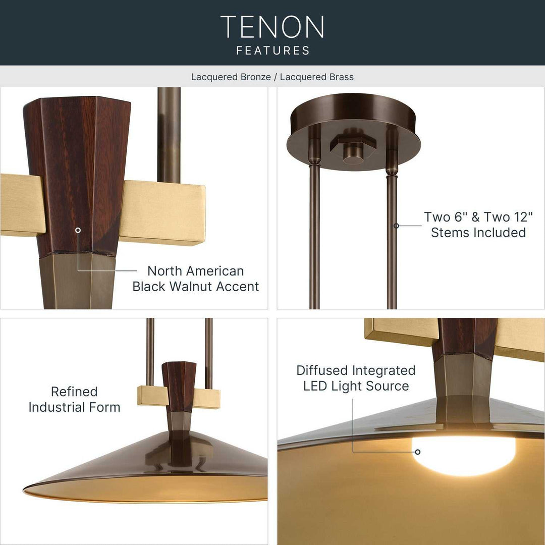 Tenon LED Pendant in Lacquered Bronze Kichler Canada