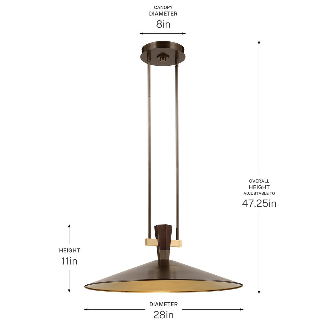 Tenon LED Pendant in Lacquered Bronze Kichler Canada