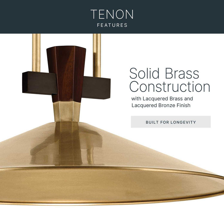 Tenon LED Pendant in Lacquered Brass Kichler Canada
