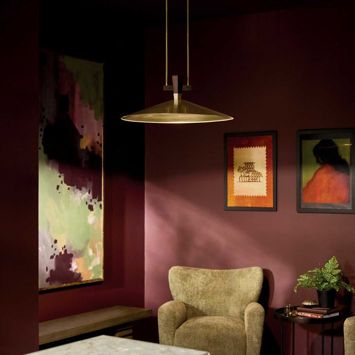 Tenon LED Pendant in Lacquered Brass Kichler Canada