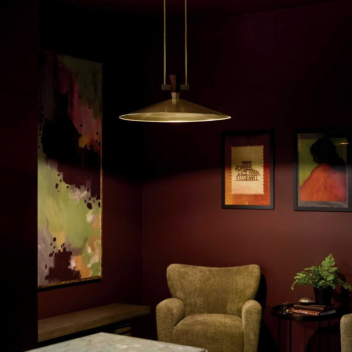 Tenon LED Pendant in Lacquered Brass Kichler Canada