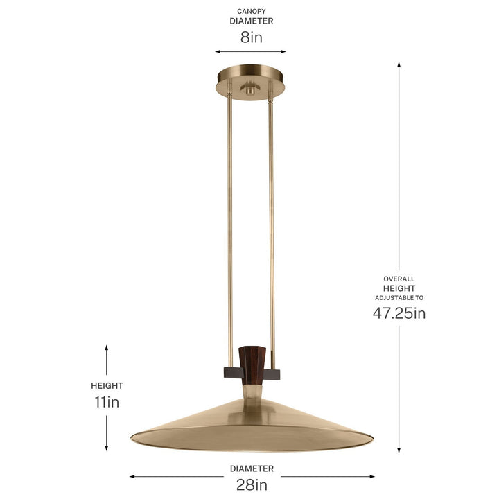 Tenon LED Pendant in Champagne Bronze Kichler Canada