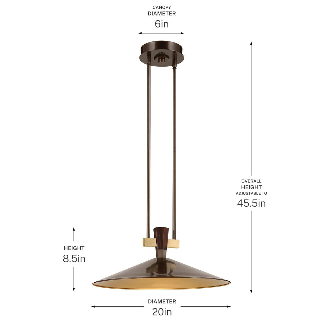Tenon LED Pendant in Lacquered Bronze Kichler Canada