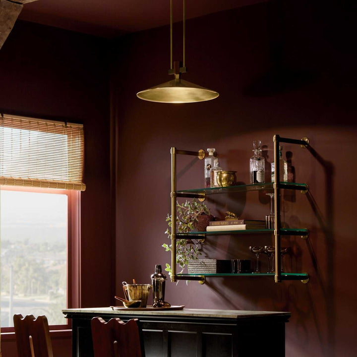 Tenon LED Pendant in Lacquered Brass Kichler Canada