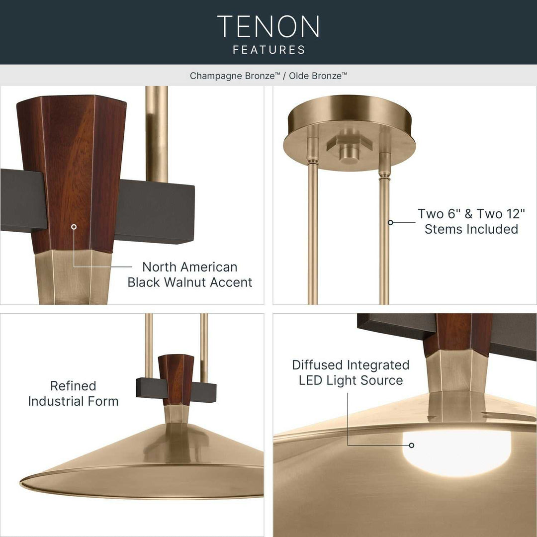 Tenon LED Pendant in Champagne Bronze Kichler Canada