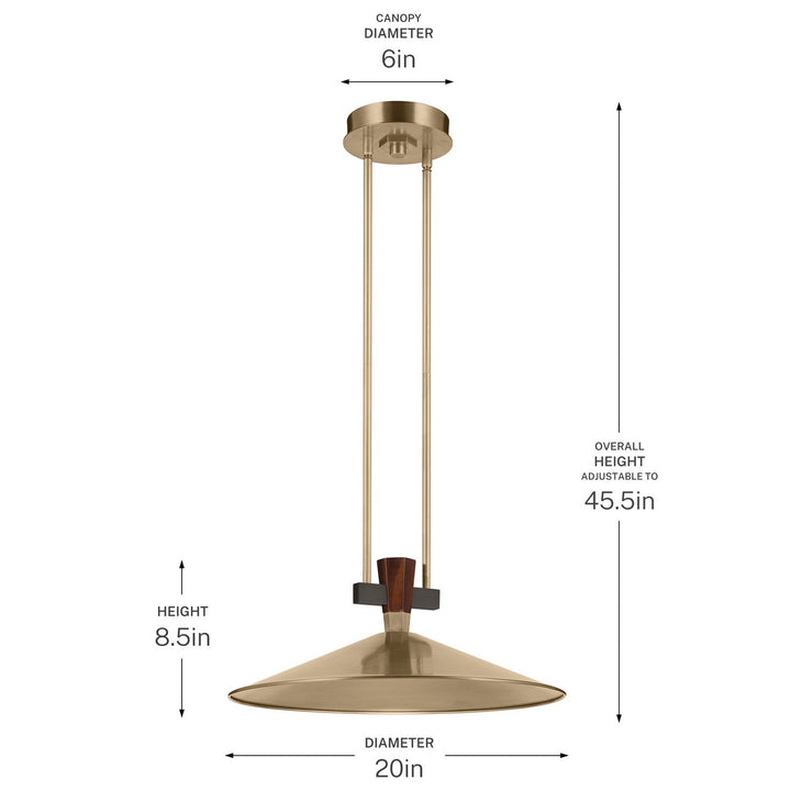 Tenon LED Pendant in Champagne Bronze Kichler Canada