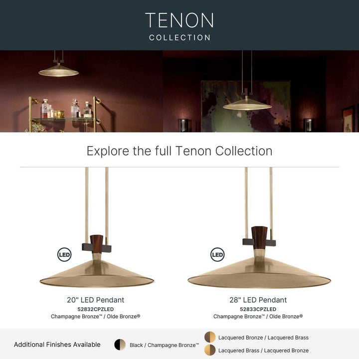 Tenon LED Pendant in Champagne Bronze Kichler Canada